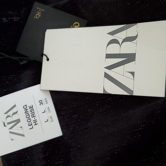 Zara velvet legging metallic thread front slit - Picture 11 of 11